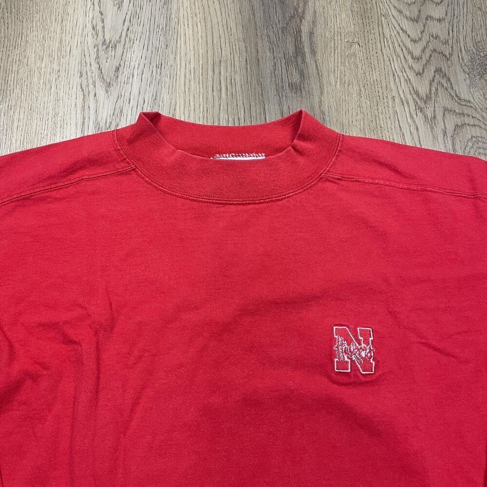 Nebraska Cornhuskers Shirt Mens Large Red College Football Long Sleeve Made USA - Picture 2 of 9